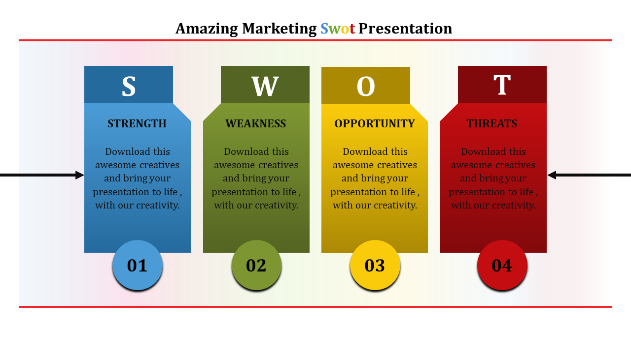 marketing swot analysis template-amazing  marketing swot-4-multi color
